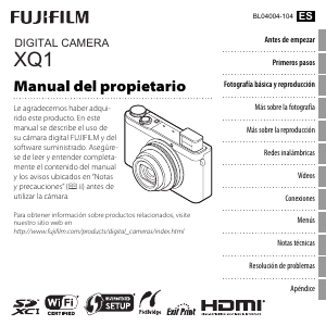 Manual de uso Fujifilm XQ1 Cámara digital