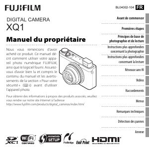 Mode d’emploi Fujifilm XQ1 Appareil photo numérique