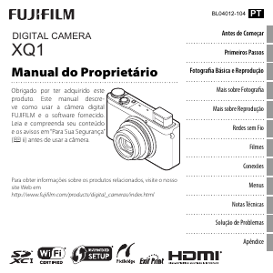 Manual Fujifilm XQ1 Câmara digital