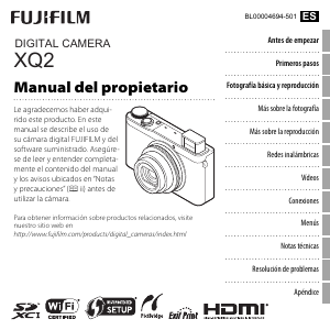 Manual de uso Fujifilm XQ2 Cámara digital