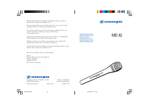 Manuale Sennheiser MD 425 Microfono