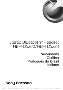 Manual Sony Ericsson HBH-DS200 Headset