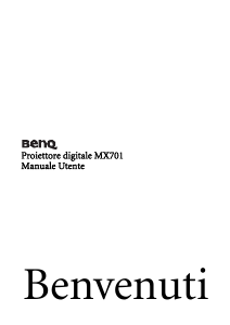 Manuale BenQ MX701 Proiettore