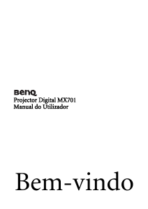 Manual BenQ MX701 Projetor