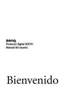 Manual de uso BenQ MX701 Proyector