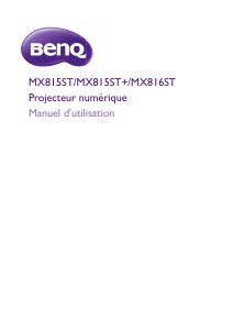 Mode d’emploi BenQ MX815ST Projecteur