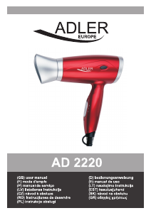 Manual de uso Adler AD 2220 Secador de pelo