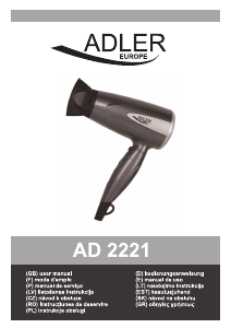 Manual Adler AD 2221 Secador de cabelo