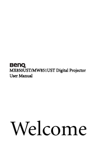 Manual BenQ MX850UST Projector