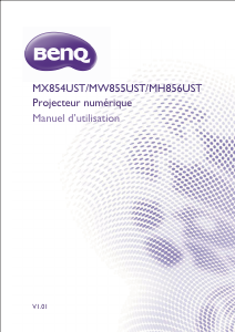 Mode d’emploi BenQ MX854UST Projecteur