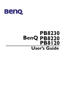 Manual BenQ PB8220 Projector