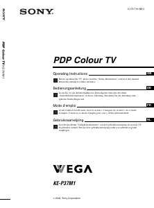 Manual Sony KE-P37M1 Plasma Television