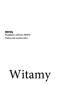 Instrukcja BenQ SP870 Projektor
