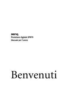 Manuale BenQ SP870 Proiettore