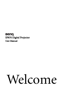 Manual BenQ SP870 Projector