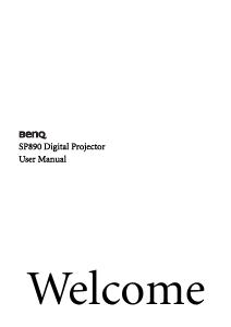 Manual BenQ SP890 Projector