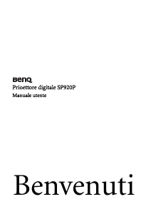 Manuale BenQ SP920P Proiettore