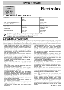 Manuál Electrolux EWT1010 Pračka