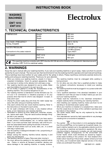 Handleiding Electrolux EWT1010 Wasmachine