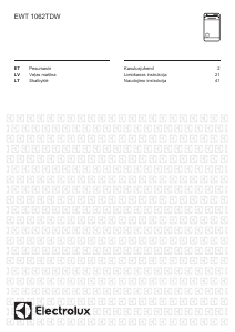 Rokasgrāmata Electrolux EWT1062TDW Veļas mašīna