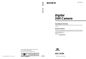 Manual Sony Cyber-shot DSC-D700 Digital Camera