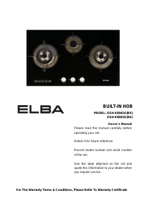 Manual Elba EGH-K8843G(BK) Hob