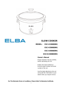 Handleiding Elba ESC-K4569(WH) Slowcooker