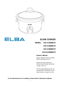 Handleiding Elba ESC-K1568(CP) Slowcooker