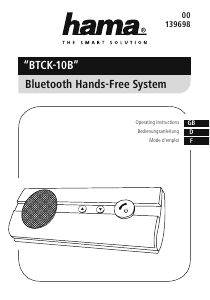 Mode d’emploi Hama BTCK-10B Kit mains-libres