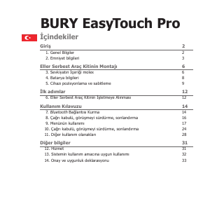 Kullanım kılavuzu BURY EasyTouch Pro Oto kiti