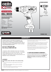 Manual Ozito PXDIGK-650 Drill-Driver