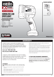 Handleiding Ozito PXSLS-018 Zaklamp