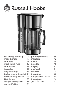 Manuale Russell Hobbs 19650-56 Black Glass Macchina da caffè