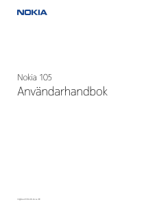 Bruksanvisning Nokia 105 Mobiltelefon