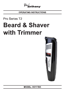 Manual Paul Anthony H5117BK Pro Series T2 Shaver