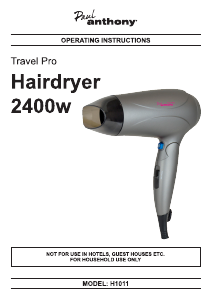 Handleiding Paul Anthony H1011 Travel Pro Haardroger