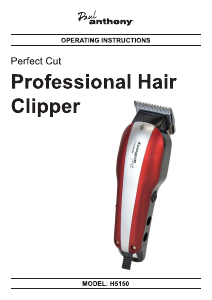 Manual Paul Anthony H5150 Perfect Cut Hair Clipper