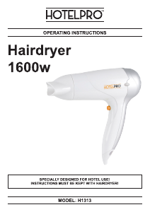 Handleiding Hotelpro H1313 Haardroger