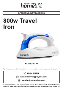 Manual Homelife E156 Travel Iron