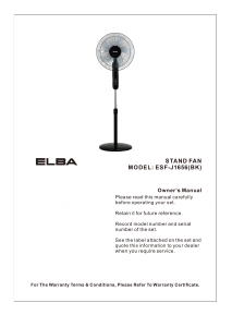 Manual Elba ESF-J1656(BK) Fan