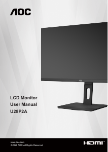 Manual AOC U28P2A LCD Monitor