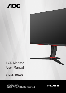 Handleiding AOC 24G2ZU/BK LCD monitor