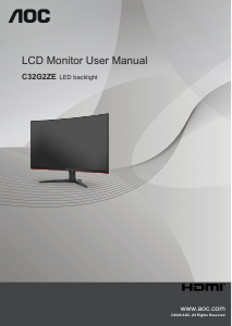 Handleiding AOC C32G2ZE/BK LCD monitor