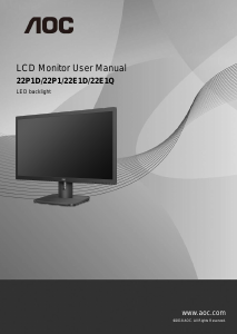 Manual AOC 22P1D LCD Monitor