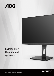 Manual AOC Q27P2CA LCD Monitor