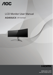 Handleiding AOC AG493UCX LCD monitor