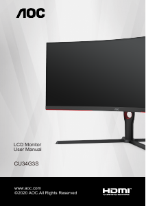 Manual AOC CU34G3S/BK LCD Monitor