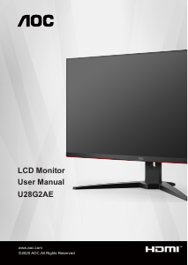 Manual AOC U28G2AE/BK LCD Monitor