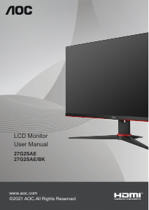 Manual AOC 27G2SAE/BK LCD Monitor