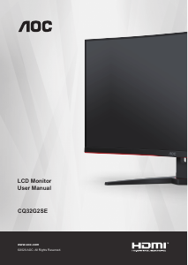 Manual AOC CQ32G2SE/BK LCD Monitor